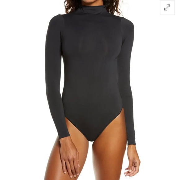 🖤NEW SKIMS ESSENTIAL MOCK NECK LONG SLEEVE BODYSUIT ONYX XXS/XS S/M - Picture 2 of 6